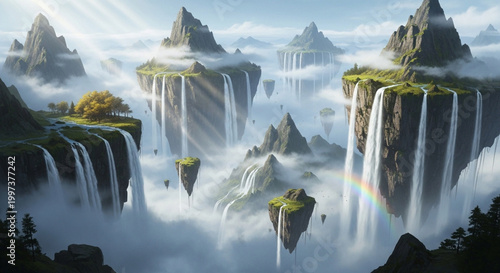 waterfall in the mountains