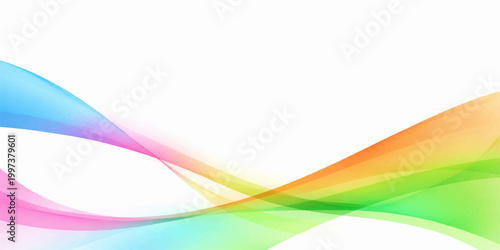 Abstract colorful rainbow wave flowing background with smooth curves light motion and modern vector design style