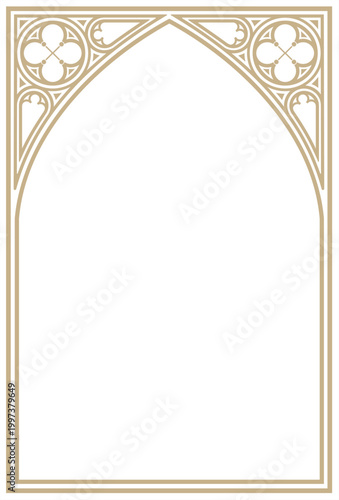 Gothic cathedral arch window template