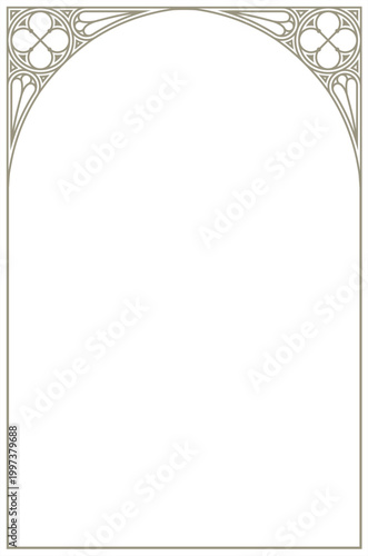 Gothic cathedral arch window template