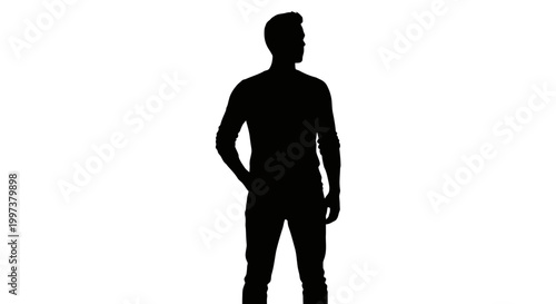 Foto Silhouette of a man walking alone.
