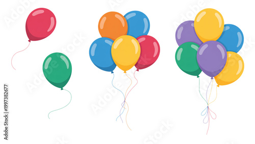 Colorful abstract geometric shape icons set in rainbow gradient vector illustration Vector