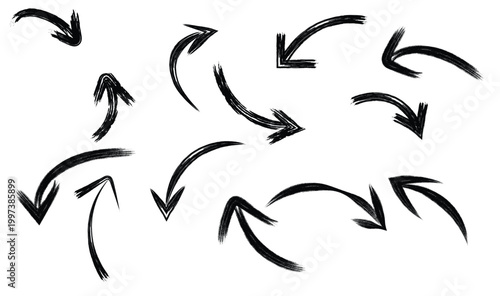 Hand drawn arrows set on white background high-quality professional detailed modern elegant stylish clean 