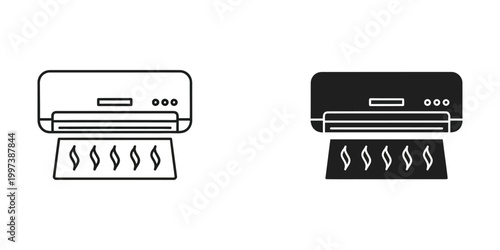 Comparison of air conditioner units with different color schemes and vent designs
