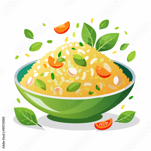 Gebratener Reis mit Frühlingsgemüse und Kräutern