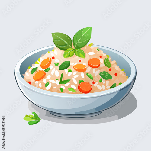 Gebratener Reis mit Frühlingsgemüse und Kräutern