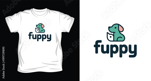 Black t-shirt with orange fox logo