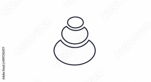 Abstract stacked shapes, a simple outline design