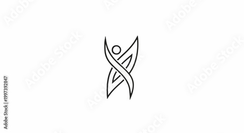 Abstract symbol of person with outstretched arms and flowing lines