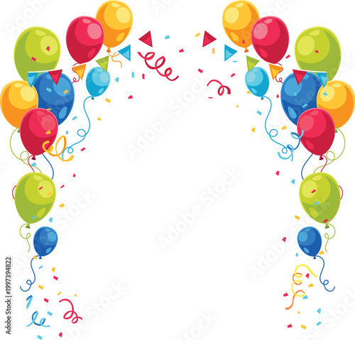 colorful balloons on white background