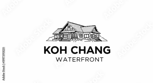 Black and white logo of a sprawling house above text stating "KOH CHANG WATERFRONT
