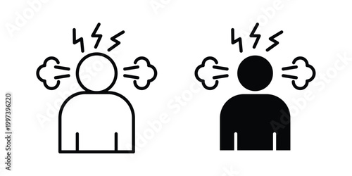 Angry person icon - vector illustration eps10