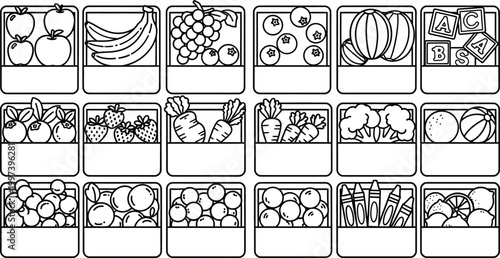 Healthy Food Variety Collection for Kids - Fruits, Vegetables, ABC Blocks