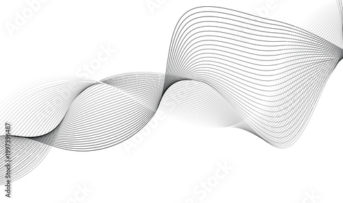 Abstract wave pattern with flowing black lines on white background high-quality professional detailed modern 