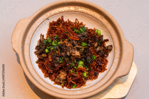 Delicious chicken oil mixed with rice
