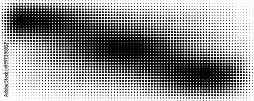 Gelombang halftone. Pola mulus. Latar belakang berbintik abstrak. Tekstur titik-titik hitam. Latar belakang gradien monokrom. Ilustrasi vektor.