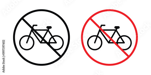 Bicycle prohibition sign - vector illustration eps10