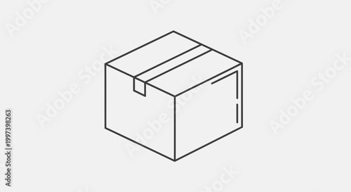 Cardboard Shipping Box Isolated on White Background