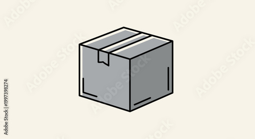 Cardboard Shipping Box, Secure Package Delivery, Logistics Concept