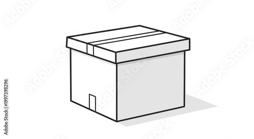 Cardboard Storage Box with Lid, Simple Packaging Container