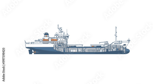 Cargo Ship Transportation Vessel at Sea - Maritime Logistics