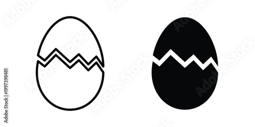 Broken egg icon - vector illustration eps10