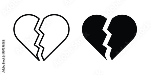 Broken heart icon - vector illustration eps10