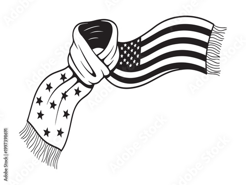 Vintage american flag scarf illustration a symbolic representation of patriotism and national pride
