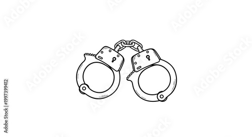 Handcuffs Illustration - Symbol of Arrest and Crime