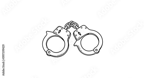Handcuffs illustration isolated on white background