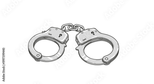 Handcuffs Illustration - Symbol of Justice, Crime, and Law Enforcement