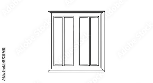 Architectural Drawing of a Double Hung Window