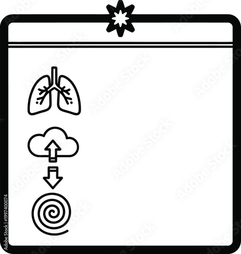 Medical Infographic: Lungs, Cloud Data, and DNA Helix