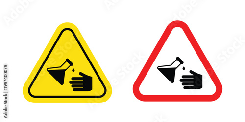 Chemical burns hazard sign - vector illustration eps10
