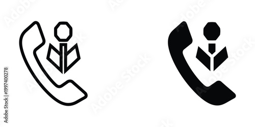 Contrast between old and modern telephone icons with book symbols