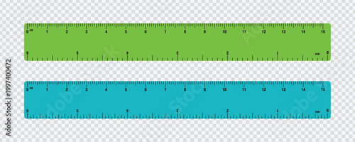 Green and Blue 6 Inch Ruler Set for Precise Measurement