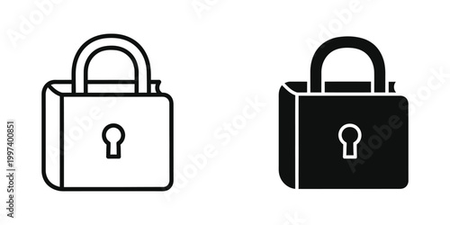 Contrasting visual styles of two padlock icons with different fill designs