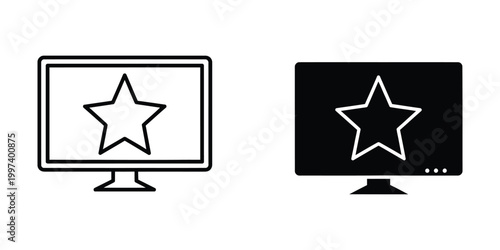 Contrasting computer monitors displaying a star on different screen backgrounds