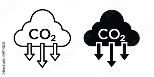 co2 emission reduction icon - vector illustration eps10