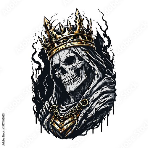 Dark Skull King with Golden Crown