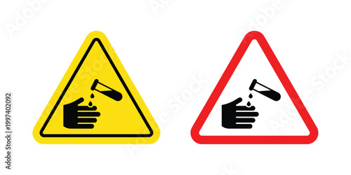 Corrosive acid safety sign - vector illustration eps10