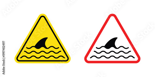 Danger of shark sign - vector illustration eps10