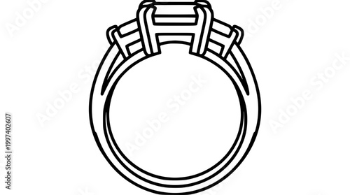 Intricate Woven Band Solitaire Ring Vector