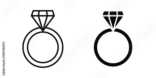 Diamond ring icon - vector illustration eps10