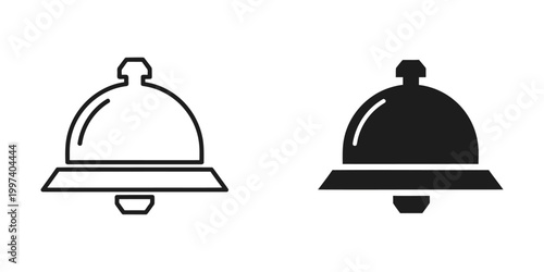 Comparison of a classic and filled hotel bell icon styles