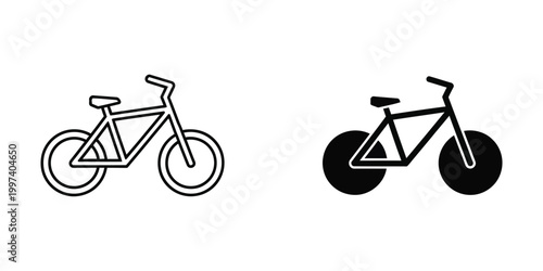 Comparison of a standard bicycle and a bicycle with thick tires