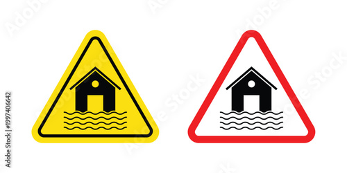 Flood disaster sign - vector illustration eps10