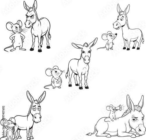 Funny Mouse and Donkey