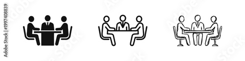 Fotografía Business Meeting People around Table Icon Set for Teamwork