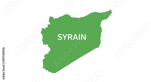 A green map illustration depicts the geographical shape of syria with the nation s name displayed high quality